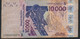 W.A.S. BENIN P218Bm 10000 Francs (20)13 F-VF No Tear,no P.h. - Benin