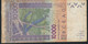 W.A.S. BENIN P218Bm 10000 Francs (20)13 F-VF No Tear,no P.h. - Benin