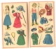 1890'es Vintage PAPER DOLL ALBUM 5 Sheet Puppen-Abum Poupées En Carton Papier 12 X 18,5 Cm - Sonstige & Ohne Zuordnung