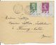 1934 - PASTEUR + SEMEUSE COINS DATES Sur LETTRE De VILLEFRANCHE ST PHAL (YONNE) => FLEURY - Crash Post