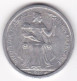 Etablissements Française De L’Océanie. Union Française. 2 Francs 1949, En Aluminium - Frans-Polynesië