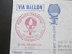 Österreich 1964 Ballonpost Via Ballon. Freiballon Sonderstart Pestalozzi Kinderdorf Wahlwies. D-Ergee. Sonderstempel - Montgolfières