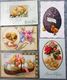 BEAU Lot 6x Litho CHROMO RELIEF DECOUPIS AJOUTIS COLLAGE  Poussin Poussins  ET OEUF OEUFS - Colecciones Y Lotes