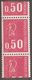 France 1971 1664 Roulette Neuf **, N° Rouge 830 -  Paire Avec Variété De Massicotage, Trace Des Picots - Coil Stamps