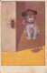 CPA SIGNED ILLUSTRATION, H. ZAHL- DOG SCARED FROM BEETLE - Zahl, H.