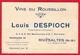 --  CARTE DE REPRESENTANT - VINS DU ROUSSILLON -  LOUIS DESPIOCH - RIVESALTES - Carte Avec Tarif -- - Cartes De Visite