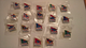 18 Coca-Cola Promotional Country Flag Pins 1998 Football/Soccer World Cup France With Footix Mascot - Calcio