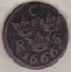 Sweden 1/6 Öre 1666 Sm .Carl XI . KM# 254 - Suecia