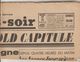 JOURNAL QUOTIDIEN PARIS-SOIR 4 PAGES RECTO VERSO N°6098 MERCREDI 29 MAI 1940 2° GUERRE MONDIALE - Autres & Non Classés