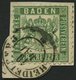 BADEN 21a BrfStk, 1862, 18 Kr. Grün, K2 HEIDELBERG, Auf Briefstück, Feinst (unten Kleines Rißchen), Kurzbefund Brettl, M - Other & Unclassified