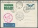 ZULEITUNGSPOST 427 BRIEF, Schweiz: 1936, Olympiafahrt, Farbige Künstlerkarte Skiläufer, Pracht - Zeppelins