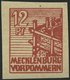 MECKLENBURG-VORPOMMERN 36ydU **, 1946, 12 Pf. Braunrot, Graues Papier, Ungezähnt, Pracht, Fotoattest Kramp, Mi. 500.- - Other & Unclassified