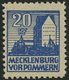 MECKLENBURG-VORPOMMERN 38yc **, 1946, 20 Pf. Schwärzlichgrauultramarin, Pracht, Fotobefund Kramp, Mi. 600.- - Sonstige & Ohne Zuordnung