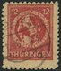 THÜRINGEN 97AXar O, 1945, 12 Pf. Karminrot, Vollgummierung, Hellchromgelbes Papier, Dicke Gummierung, Feinst (kleiner Za - Other & Unclassified