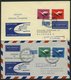 DEUTSCHE LUFTHANSA 9-12 BRIEF, 1.4.1955, Eröffnung Des Innerdeutschen Flugverkehrs, Postsonderstpl. Frankfurt/Main Kompl - Used Stamps