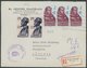 SAMMLUNGEN, LOTS 1948/63, R-Zettel FRAN UTLANDET Auf 2 Einschreibbriefen Aus Spanien Und Einem Luftpostbrief Aus Ecuador - Sammlungen
