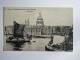 UK LONDON Thames St. Paul's Boat Fisherman Old Postcard - St. Paul's Cathedral