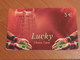 5  Euro -  Lucky Hands  -  Little Printed  -   Used Condition - [2] Mobile Phones, Refills And Prepaid Cards