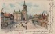 Prosit Neujahr In Sky, Good Luck In New Year Town Square Scene, Windows Light Up, C1900s Vintage Postcard - Hold To Light