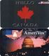 2 CARTES PREPAYEES ETATS-UNIS  AMERIVOX  *Hello Canada  *Us Monument - Amerivox