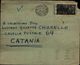 87106) A.m.g-f.t.t.-lettera Con 15l.-9º Centenario Del Risorgimento Soprastampato Da Trieste A Catania Il  25/8/1948 - Storia Postale