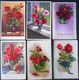 CPA Lot 8x Litho Illustrateur Divers 5x KLEIN BOUQUET ART Rose Roses Dans Vase En Verre Transparent - Collections & Lots