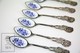 Vintage Set Of 6 Souvenir Silver Colour Spoons - Roses Details - Otros & Sin Clasificación