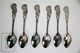 Vintage Set Of 6 Souvenir Silver Colour Spoons - Roses Details - Otros & Sin Clasificación