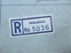 Malaysia 1966 R-Brief Malacca No 5036 Nach Katong Singapore! 5 Stempel!! - Maleisië (1964-...)