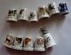 Lot  De11 DES A COUDRE COLLECTION - Porcelaine - OISEAUX - CHIENS - OURS Musicien (voir 12 Scans) - Ditali Da Cucito