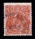 Australia 1932 King George V 5d Brown C Of A Wmk Used - Variety 127(3)g - Used Stamps