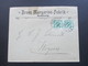 DR Nordschleswig 1898 Nr. 46 MeF Senkrechtes Paar!! Firmenbrief Bröns Margarinefabrik Gitterstempel Bröns - Covers & Documents