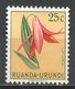 Ruanda-Urundi 1953. Scott #117 (MH) Littonia, Flowers - Neufs