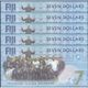 TWN - FIJI ISLANDS NEW - 7 Dollars 2017 DEALERS LOT X 5 - 2016 Fiji Rugby 7s Gold Medal Win - Prefix AU UNC - Fidji