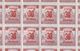 Hungary 1922 2 X Half Sheets MNH Reaper Stamps Overprints - Blocks & Sheetlets