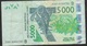 W.A.S. BENIN P217Bo 5000 FRANCS (20)15 VF, Folds, NO P.h. - West African States