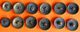 Lot 12 Boutons Militaires Ancre De Marine Anciens Demi-bombés Old Buttons Knopfes Diam 2.3cm Dont 2 PM - Boutons