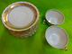 Delcampe - 5 Tasses Et Sous Tasses +  Sucrier Et Pot De Lait Porcelaine St Amand -hesperides - Art Populaire