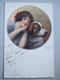 C. MONESTIER / BEAU PORTRAIT DE FEMME ET SON CHIEN EN MEDAILLON /1918 - Monestier, C.