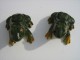 Lot De 2 Grenouilles Faience  -  Ht 7 Cm Lg 13 Cm - Frogs