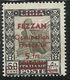 FEZZAN LIBYA 1943 PITTORICA DI LIBIA SOPRASTAMPA ROSSO BRUNO SURCHARGE  SURCHERGE 5f SU CENT. 50c MNH CERTIFICATO - Fezzan & Ghadames