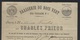 Facture Entête  Bière  Brasserie Du Bois Vert  Charles Prieur Koenigshoffen Strasbourg "signée Prieur" - Rechnungen