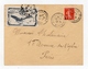 !!! VIGNETTE MEETING AVIATION DE NANCY 1912 SUR LETTRE DE MALZEVILLE POUR PARIS DU 28/7/1912 - 1960-.... Covers & Documents