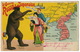 Russo Japanese War  Cartoon Card With Korean Map China Russian Bear  Mandchuria Japanese Geisha Port Arthur - Corée Du Nord