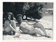 REAL PHOTO  Trunks Man And Girl Kid On Beach Homme And Fillette Sur Plage Old Bent Photo - Personnes Anonymes