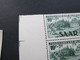 Delcampe - Saarland 1948 Jugendherbergswerk Als 4er Blocks Nr. 263 Mit Type I Und II + Druckdatum! Sauber ** / Postfrisch - Unused Stamps