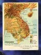 Grand Chromo Cirage Lion Noir Carte Indochine Indochina Map Asie Old Trade Card - Autres & Non Classés