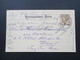 Österreich 1887 Ganzsache Stempel K1 Favoriten Wien. Hotel Metropole Zimmer 272. Mit Handschriftl. Vermerk!! - Brieven En Documenten