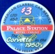 $3 Casino Chip. Palace Station, Las Vegas, NV. Corvette Of The 50s, Only 450 Made. M41. - Casino