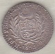 Perou . 1/2 Real 1855 MB . Argent. Rare.  KM# 144.7 - Pérou
